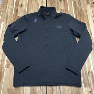 Stio Pullover Mens M Black Glide Power Stretch 1/2 Zip Fleece Lined Polartec